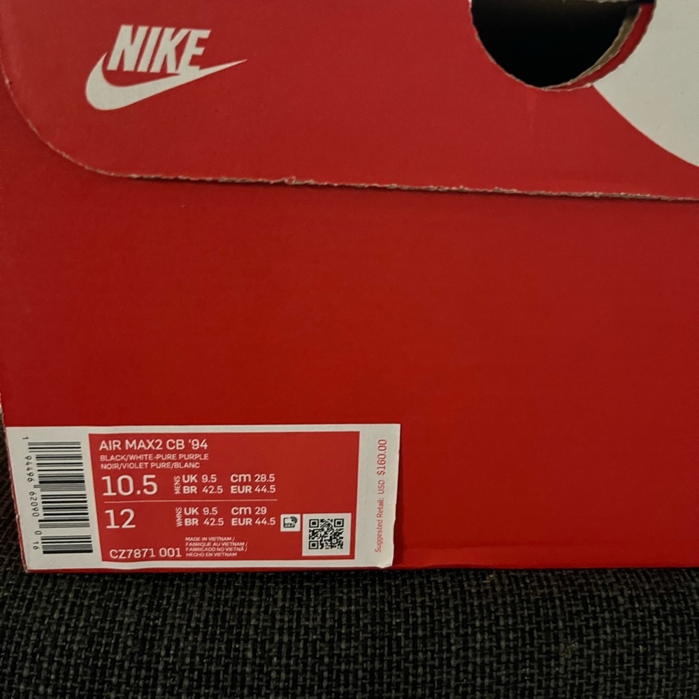 Size 10.5 Nike Air Max 2 CB 94